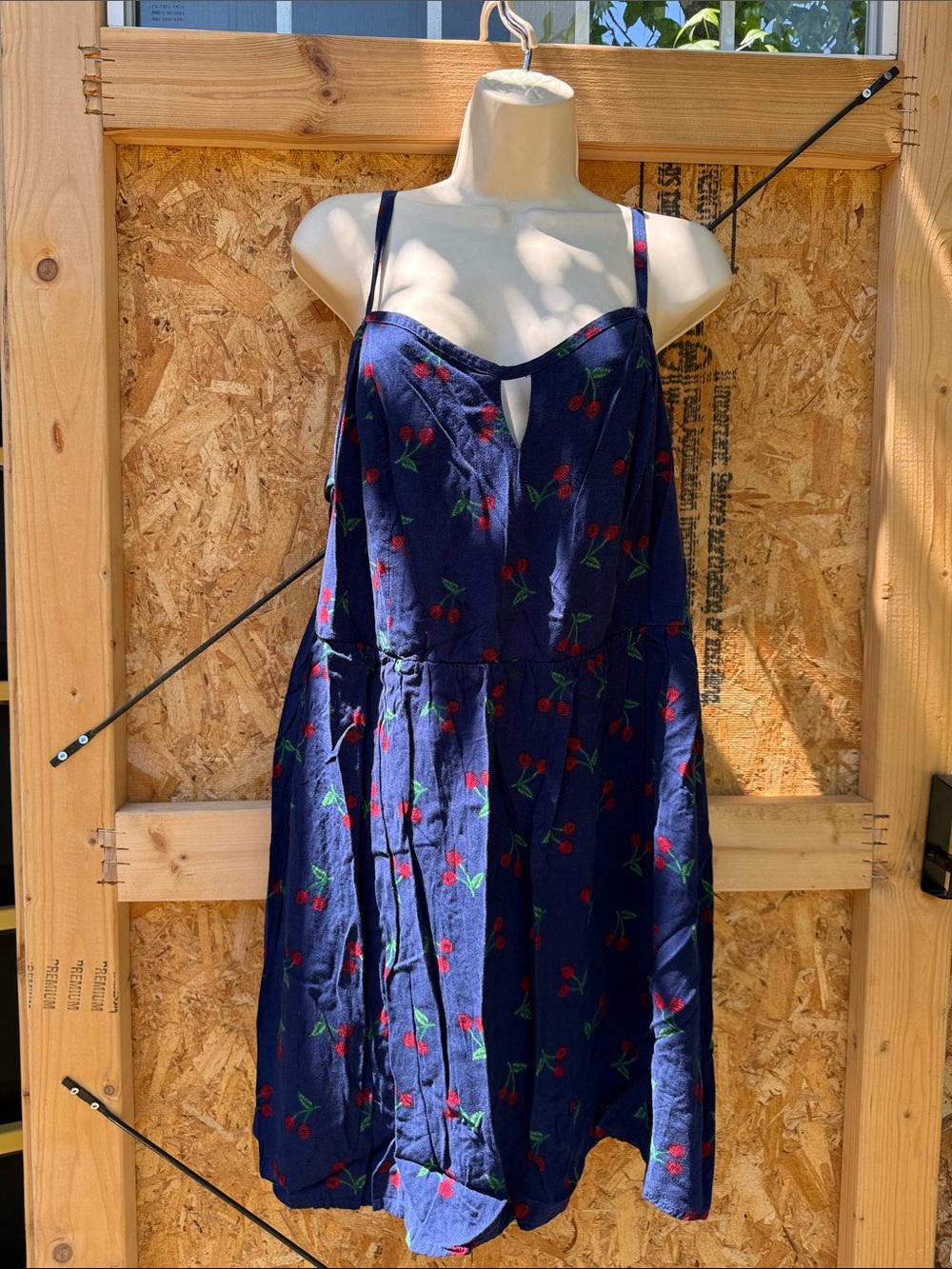 AUW Navy Blue Cherry Print Sundress
